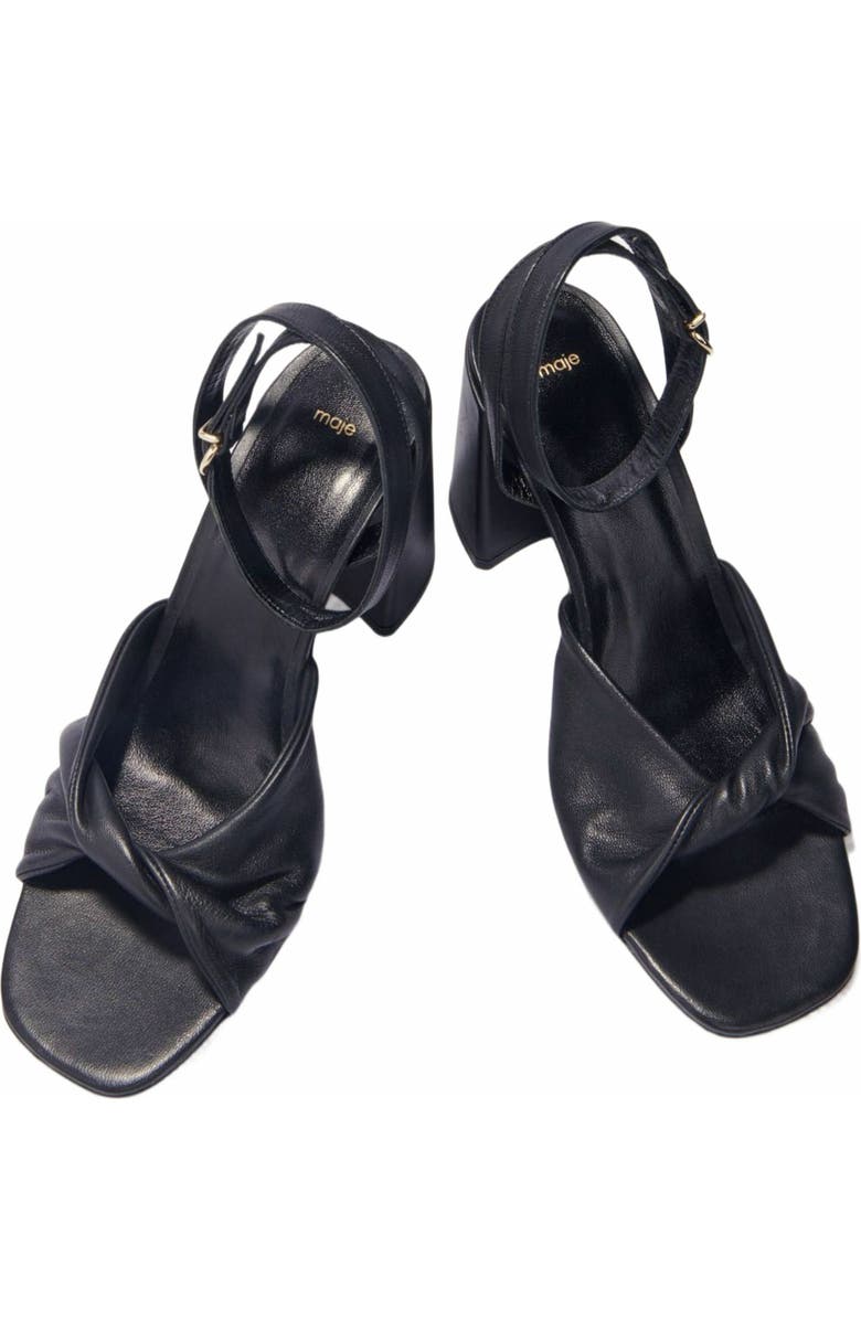 maje Plain leather sandals with heels, Alternate, color,