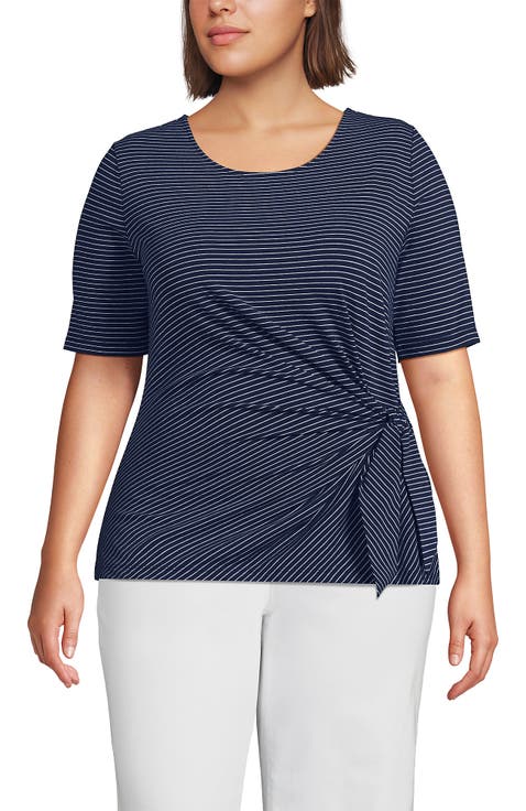 Lightweight Jersey Tie Front Top