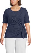 Lands' End Lightweight Jersey Tie Front Top