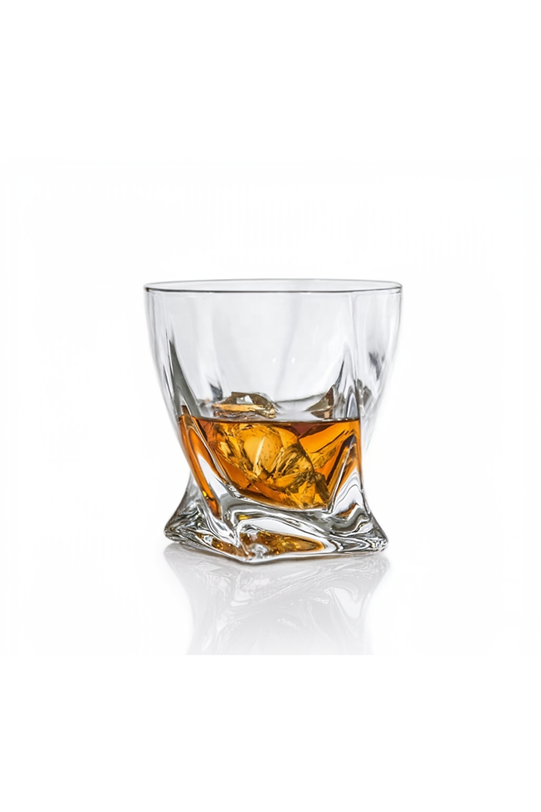 Premium Twisted Whiskey Glasses (10oz) - Set of 4, Alternate, color, Clear