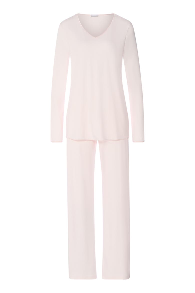 Cotton & Silk Long Sleeve Pajamas, Alternate, color, HONEYDEW