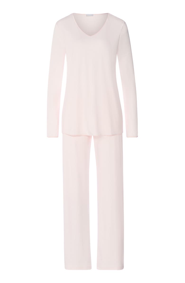 Hanro Long Sleeve Cotton Jersey Pajamas, Alternate, color, 