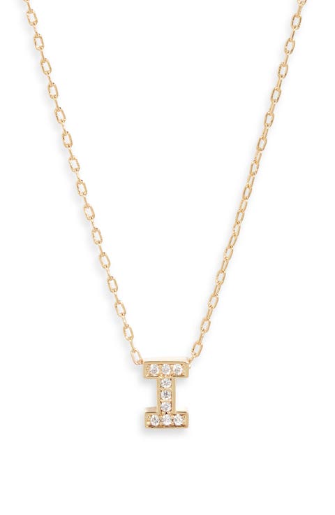 Pavé Cubic Zirconia Initial Necklace