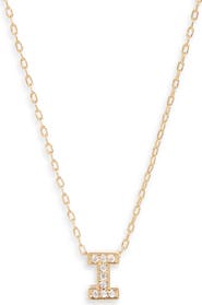 Nordstrom Pavé Cubic Zirconia Initial Necklace