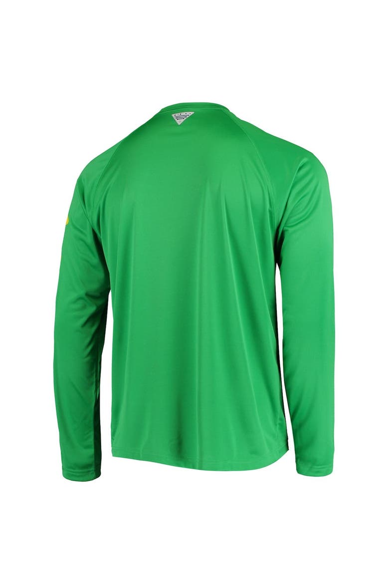Men's Columbia Green Oregon Ducks Terminal Tackle Omni-Shade Raglan Long Sleeve T-Shirt, Alternate, color, Green