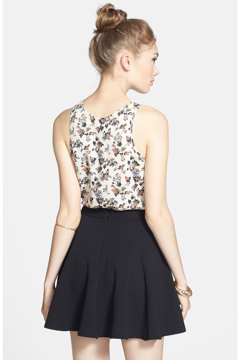 Textured Skater Skirt, Alternate, color, BLACK