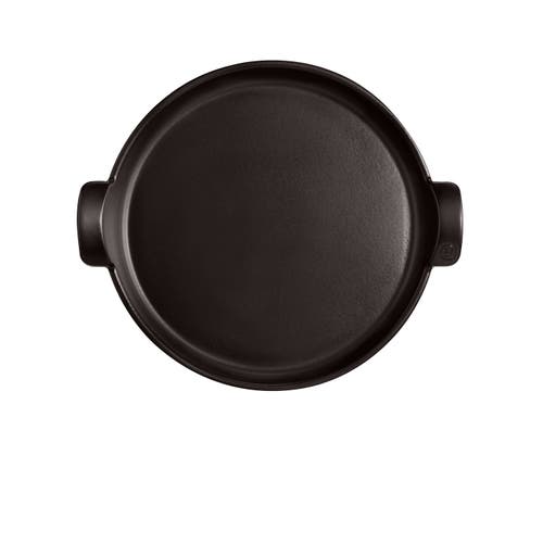 Emile Henry 12-inch Round Deep Dish Pizza Pan In Charcoal