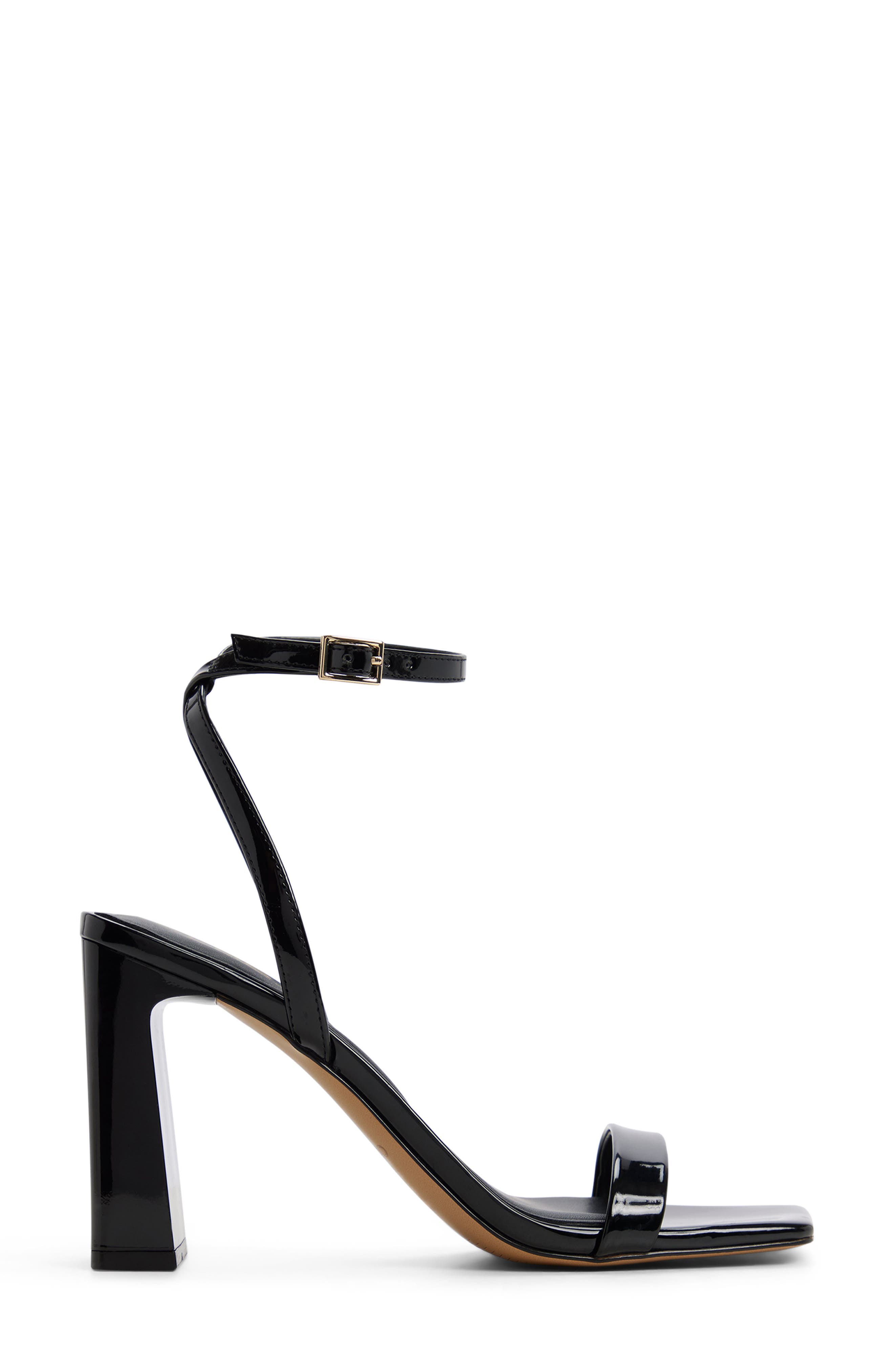 ALDO Azzira Ankle Strap Sandal, Alternate, color, Black