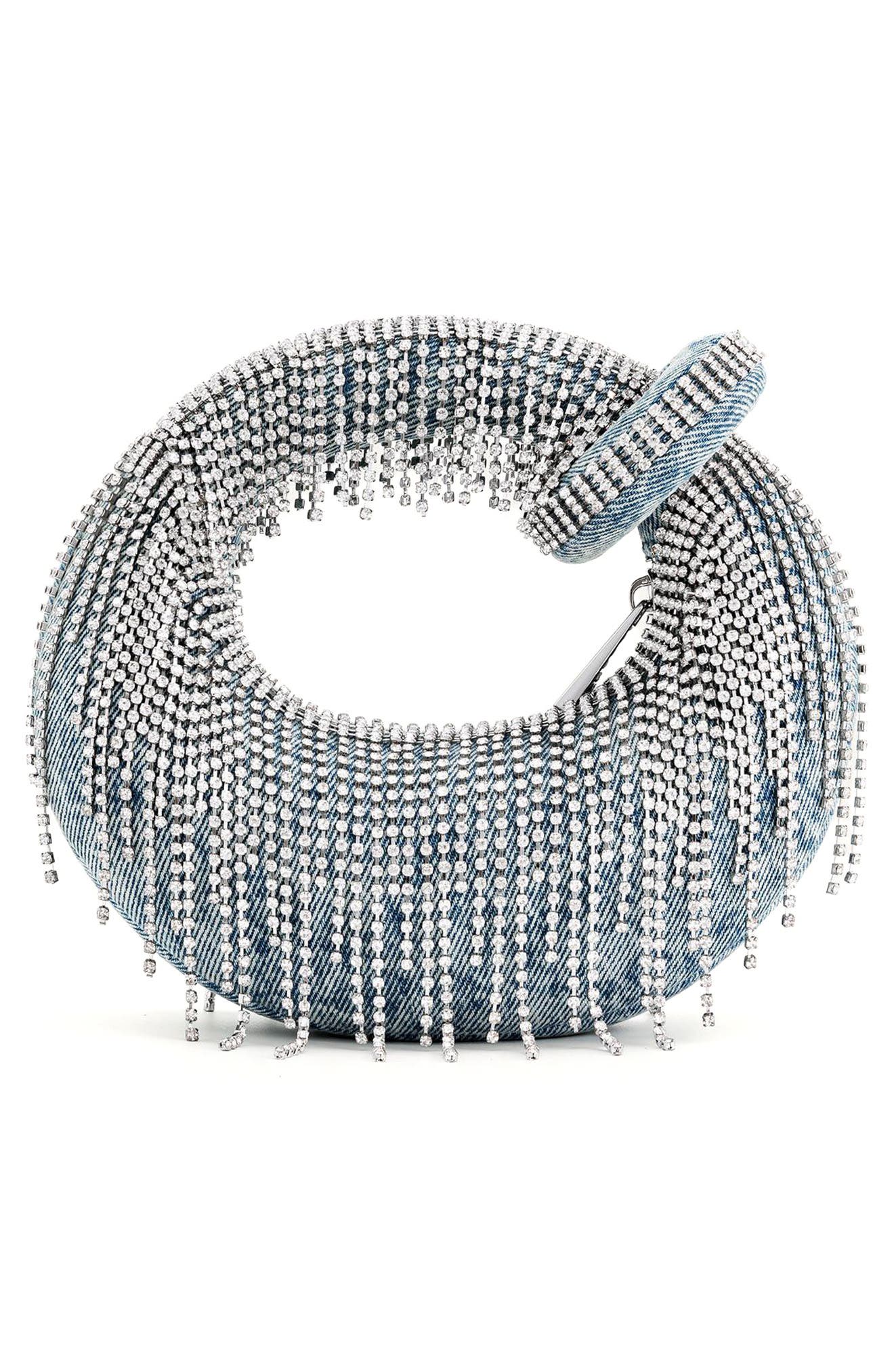 JW PEI Abacus Embellished Denim Top Handle Bag, Alternate, color, 