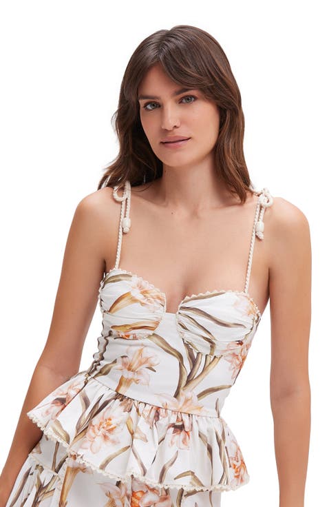 Botanic Retro Peplum Top