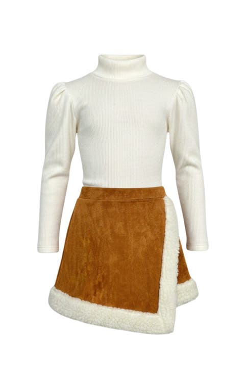 Ivory Turtleneck Top and Trimmed Skort Set(Toddler, Little Kid & Big Kid)
