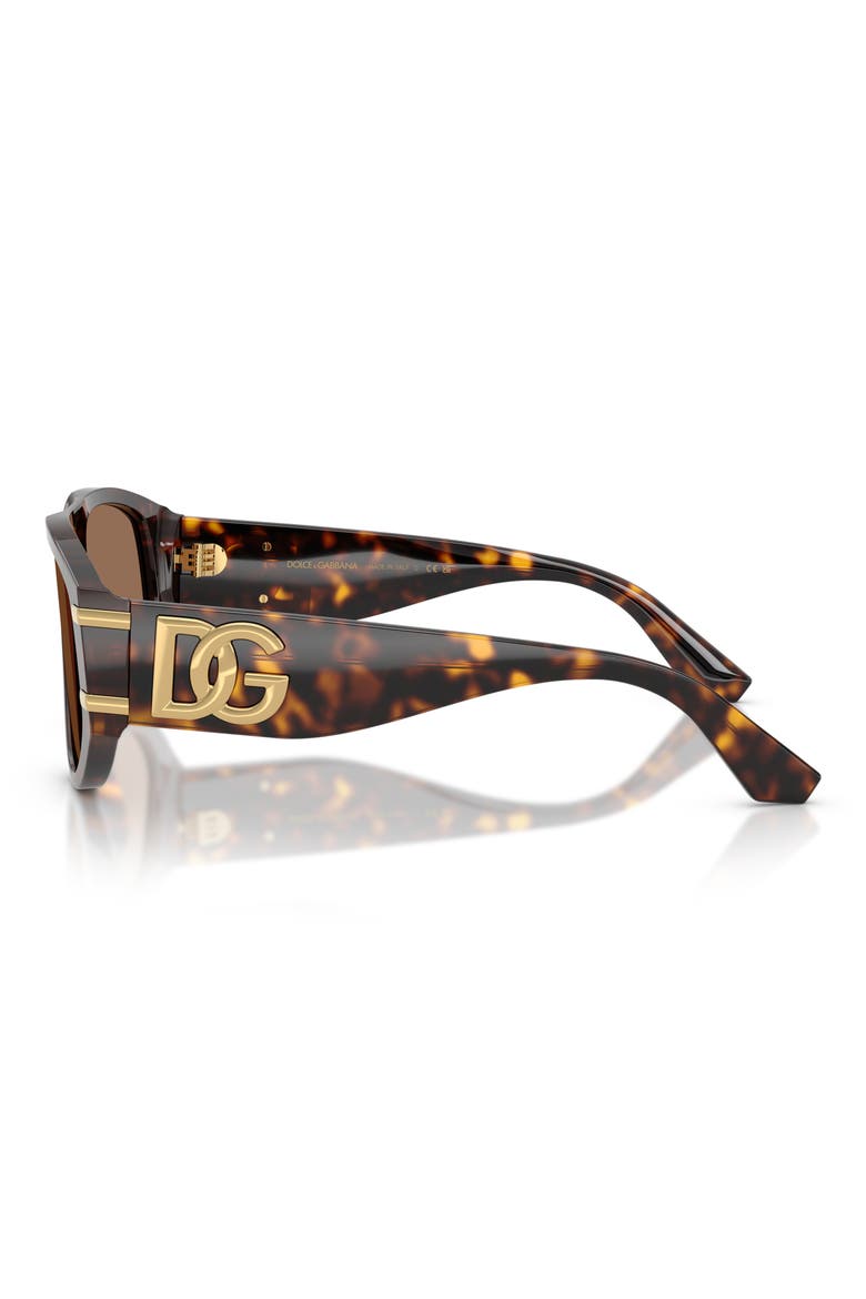 57mm Pilot Sunglasses, Alternate, color, HAVANA / DARK BROWN