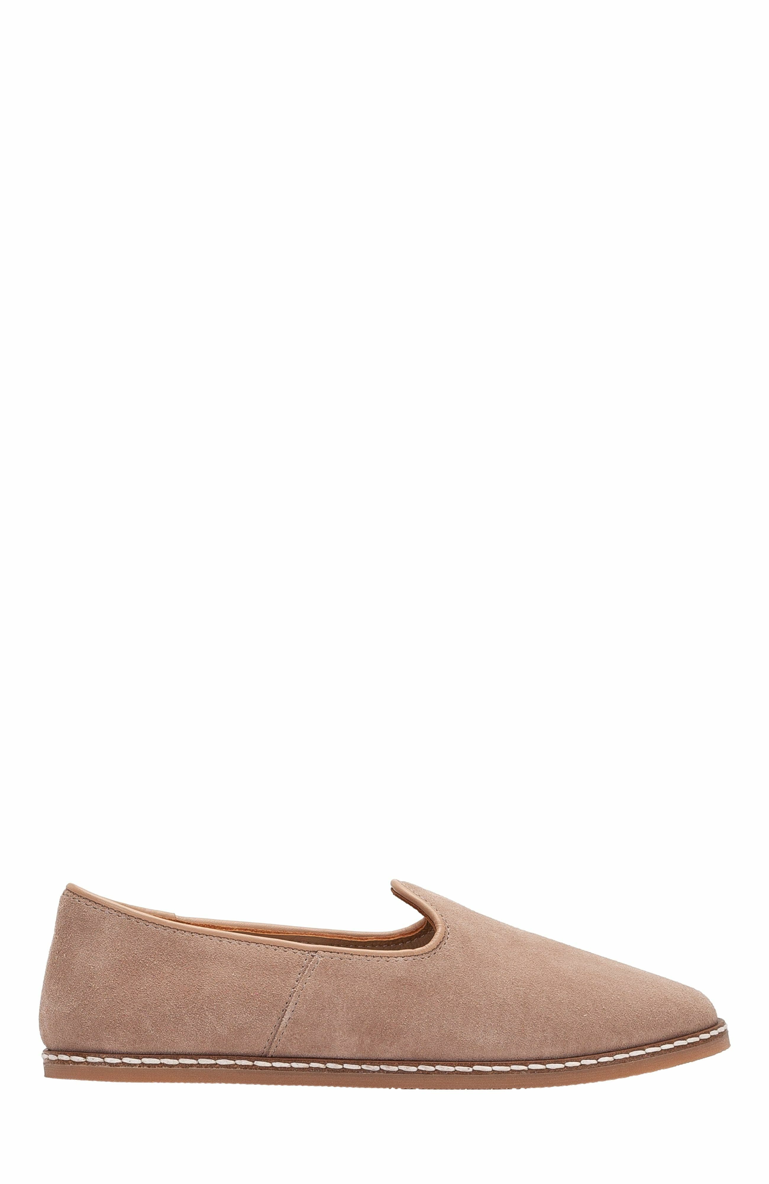 Istanbul Suede Leather Slip On Flats, Alternate, color, Beige Suede Leather