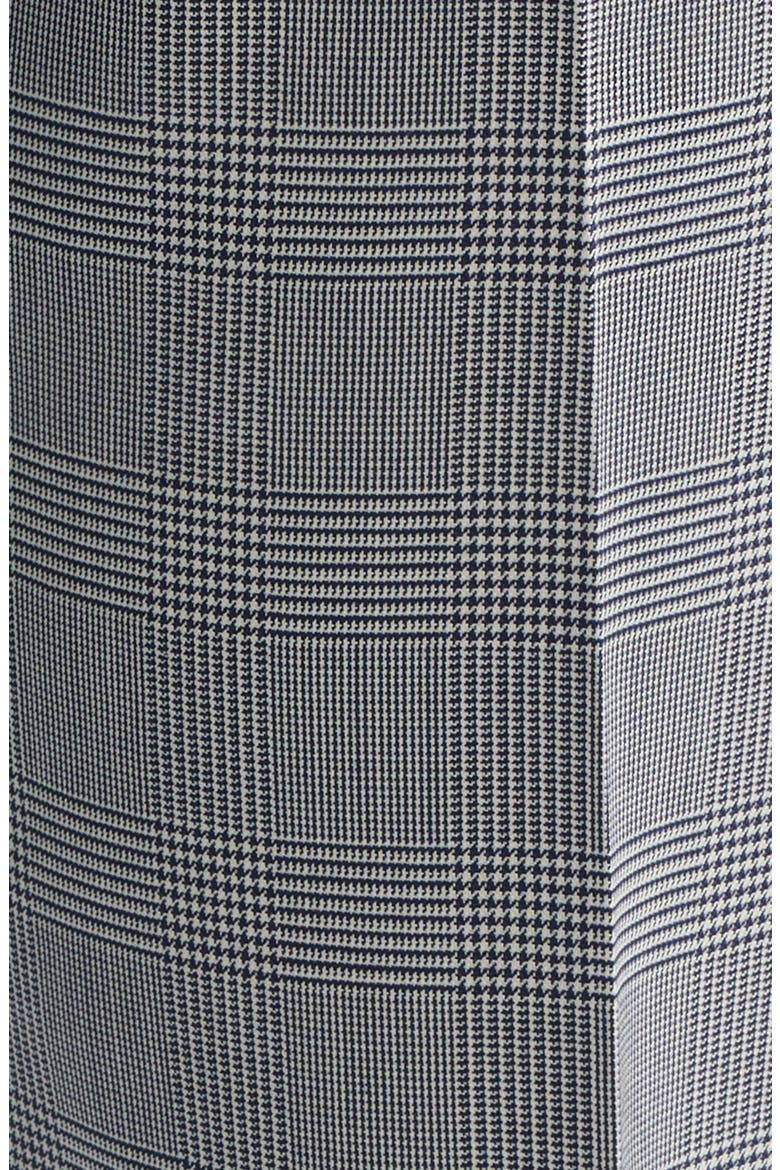 Nova Grey Glen Check Pleated Wool & Cotton Drawstring Dress Pants, Alternate, color, NAVY