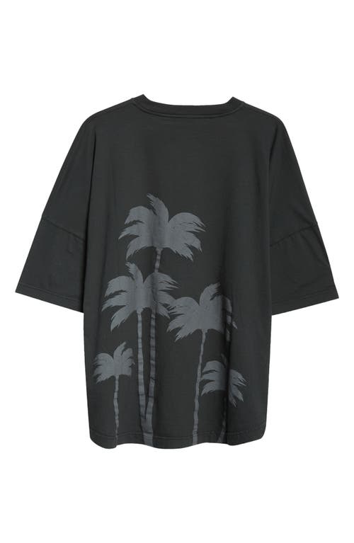 Shop Palm Angels Oversize Palms Graphic T-shirt In Vintage Black - Vintage B