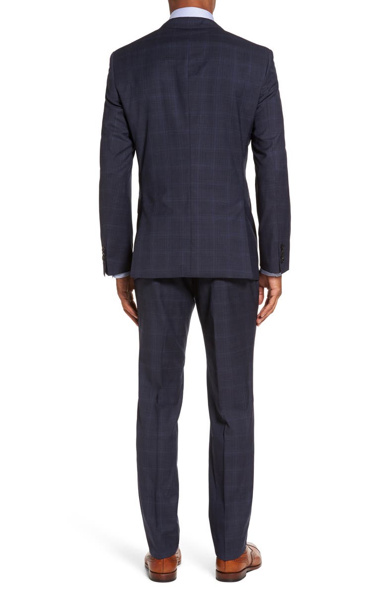 BOSS Huge/Genius Trim Fit Plaid Wool Suit, Alternate, color, 