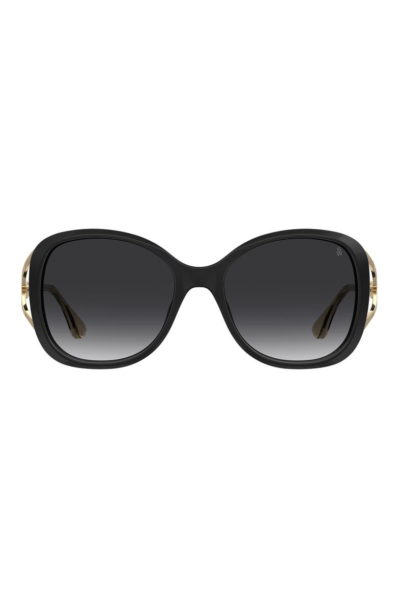 58mm Polarized Gradient Square Sunglasses, Main, color, BLACK/ GREY SF PZ AR
