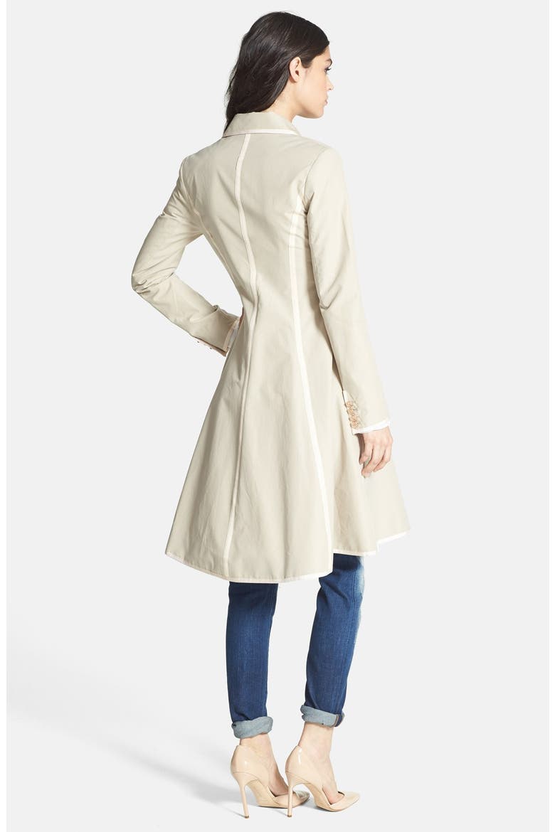 SJP 'Manhattan' Grosgrain Trim Skirted Trench Coat (Nordstrom Exclusive), Alternate, color, KHAKI