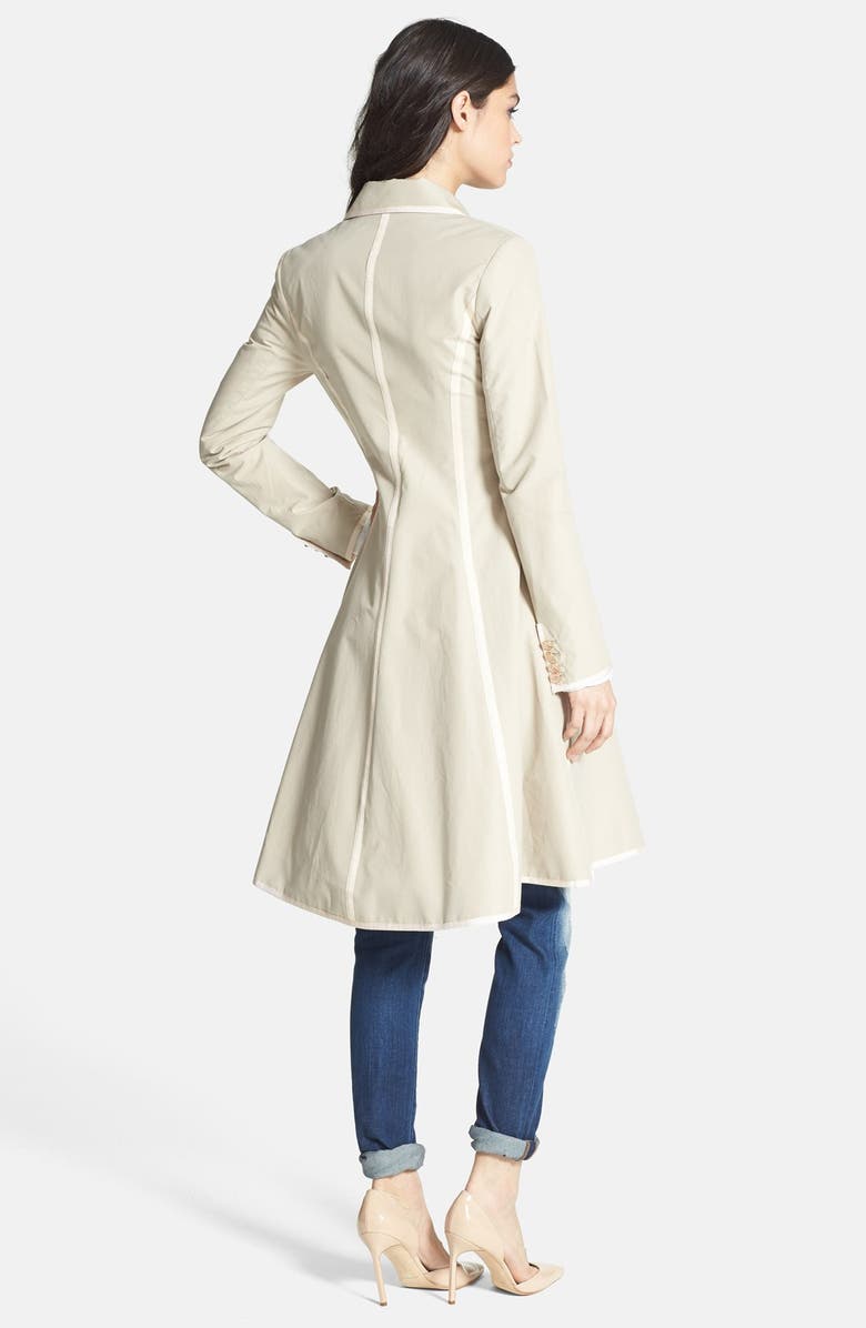 SJP by Sarah Jessica Parker SJP 'Manhattan' Grosgrain Trim Skirted Trench Coat, Alternate, color, 