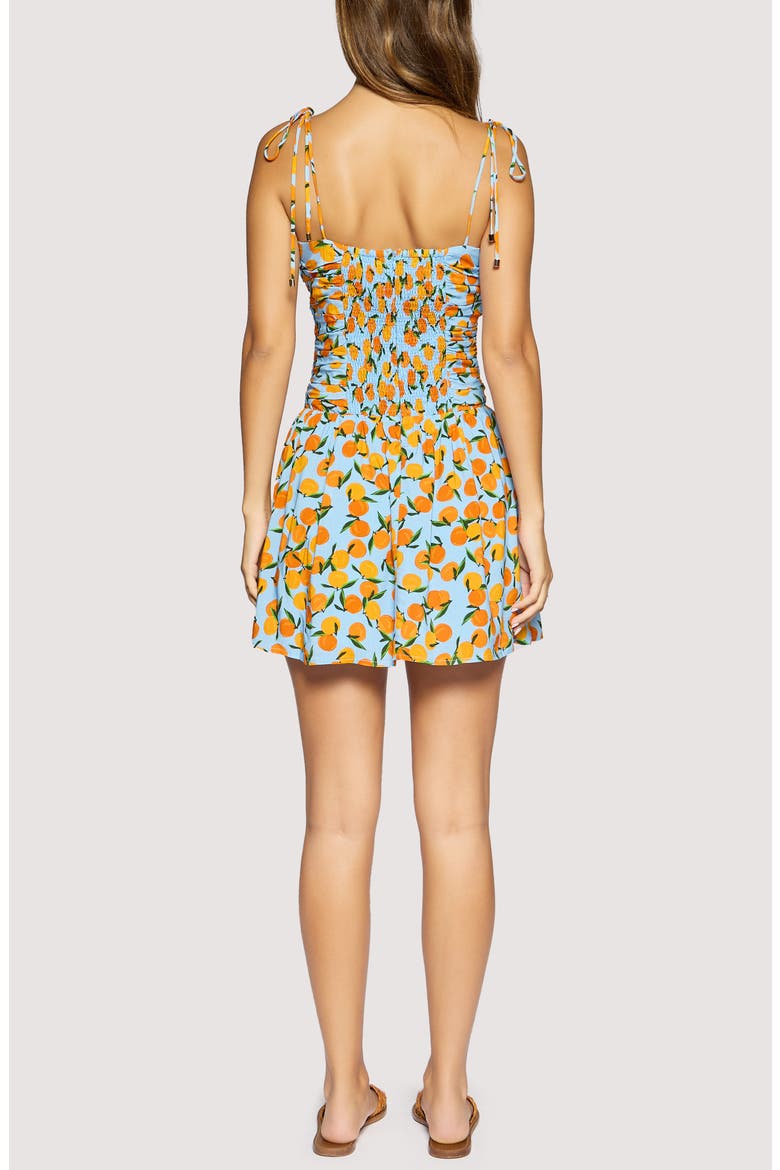 Citrus Soirée Minidress, Alternate, color, BLUE ORANGE