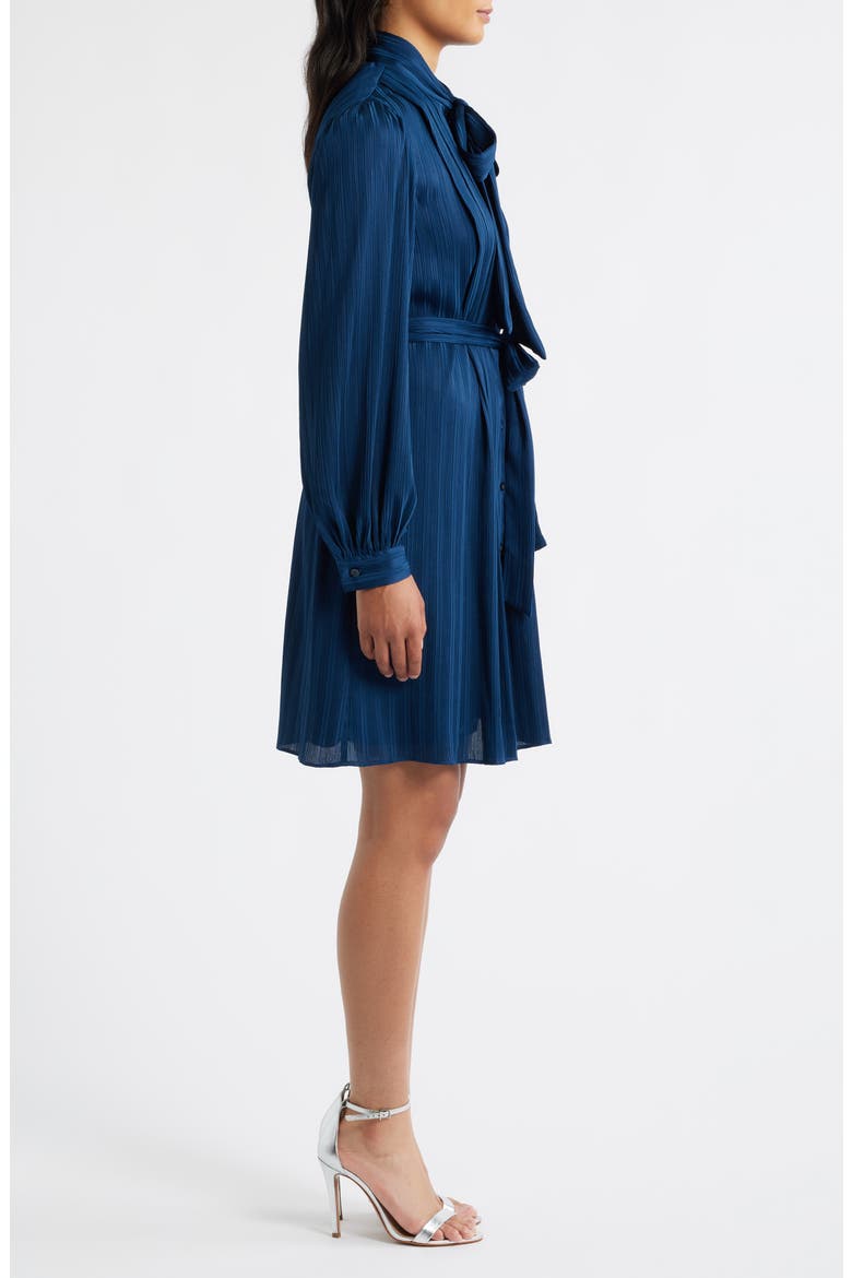 Belted Long Sleeve Minidress, Alternate, color, NAVY