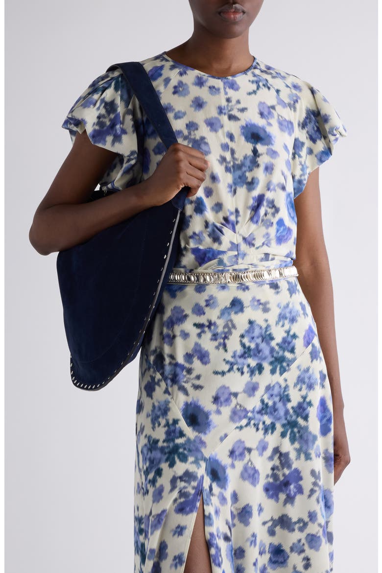 Sakura Floral Ikat Print Stretch Silk Skirt (Women) | Nordstrom