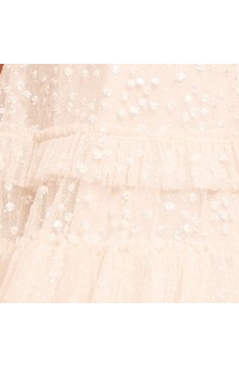 Needle & Thread Leila Dot Tiered Cape Kids Dress, Alternate, color, Cream