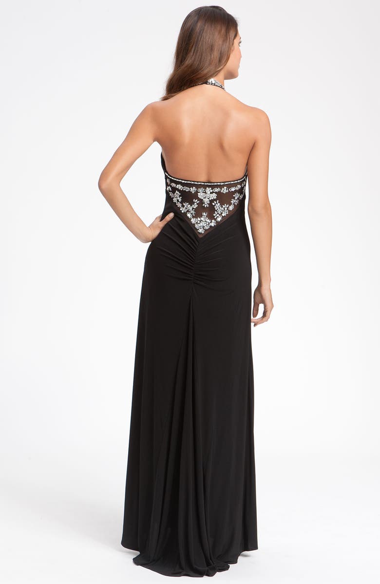 Betsy & Adam Betsey & Adam Jeweled Jersey Gown, Alternate, color, 