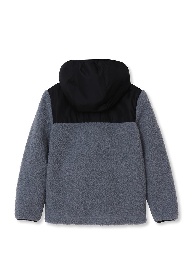 Kids High Pile Fleece Hooded Jacket, Alternate, color, Charcoal Gray/Black