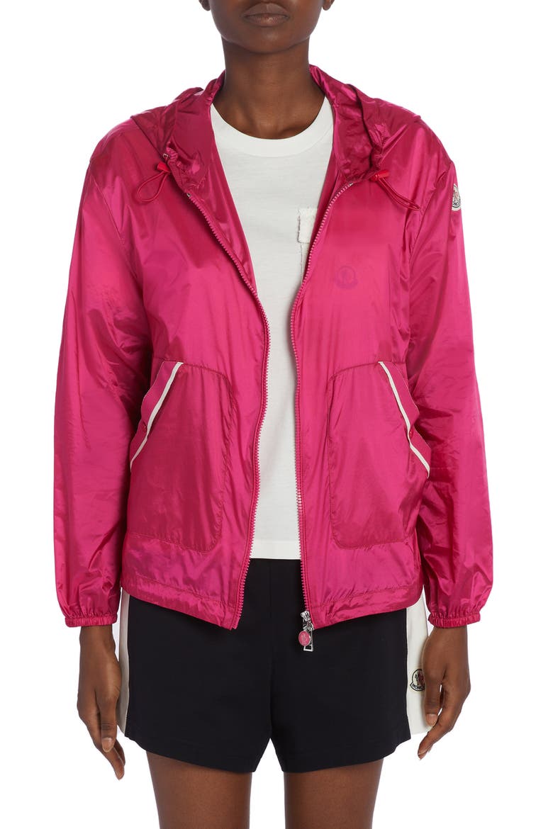 Filiria Hooded Nylon Track Jacket, Main, color, CARMINE