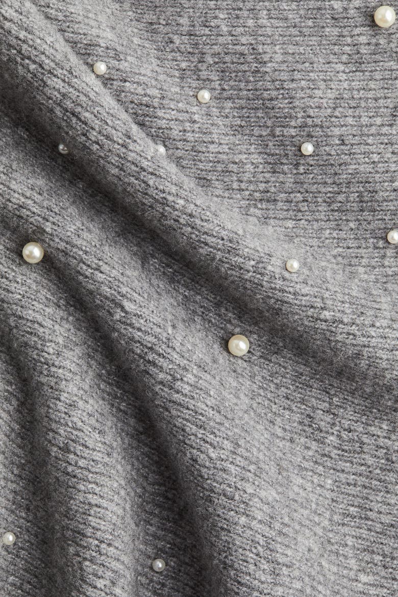 Bead-embellished Bandeau Top, Alternate, color, Gray melange
