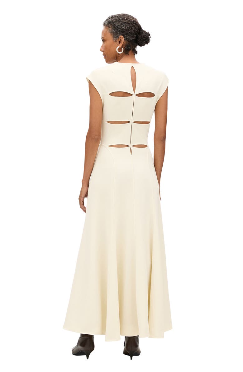 Another Tomorrow Double Face Cutout Dress, Alternate, color, Cream