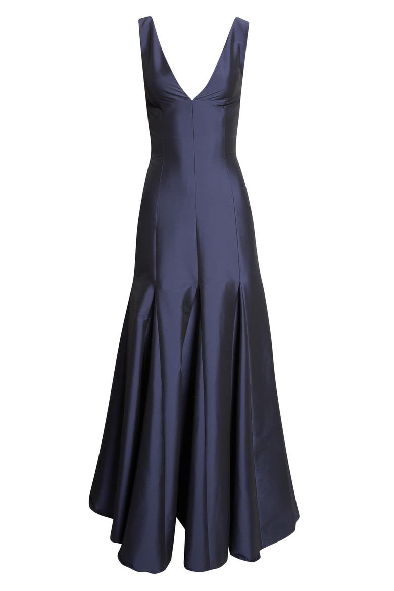 Aurelia V-Neck Stretch Mermaid Gown, Alternate, color, MIDNIGHT BLUE