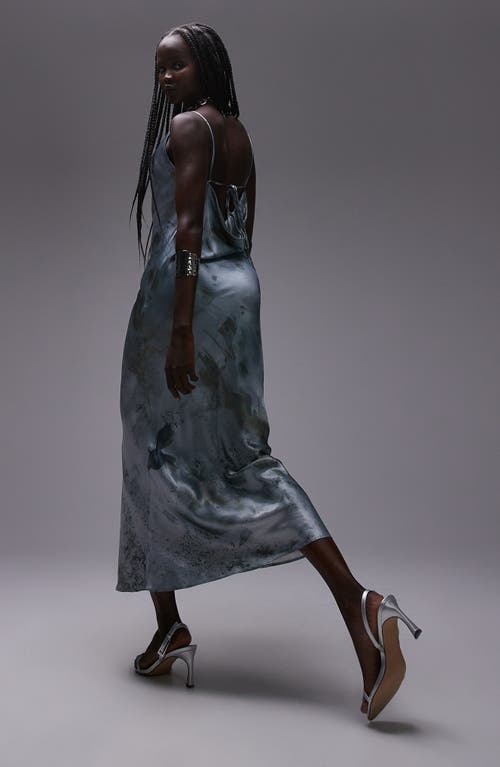 TOPSHOP TOPSHOP COWL NECK SATIN MIDI SLIPDRESS