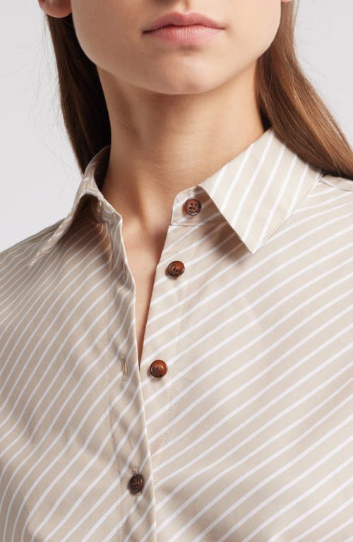 Rag & Bone Stripe Cotton Button-up Shirt In Tanstripe