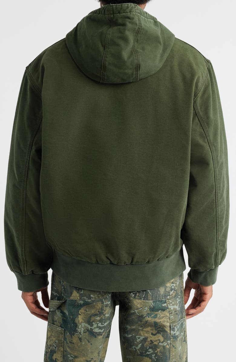 Carhartt Work In Progress OG Active Insulated Hooded Organic Cotton Canvas Jacket, Alternate, color, Olive