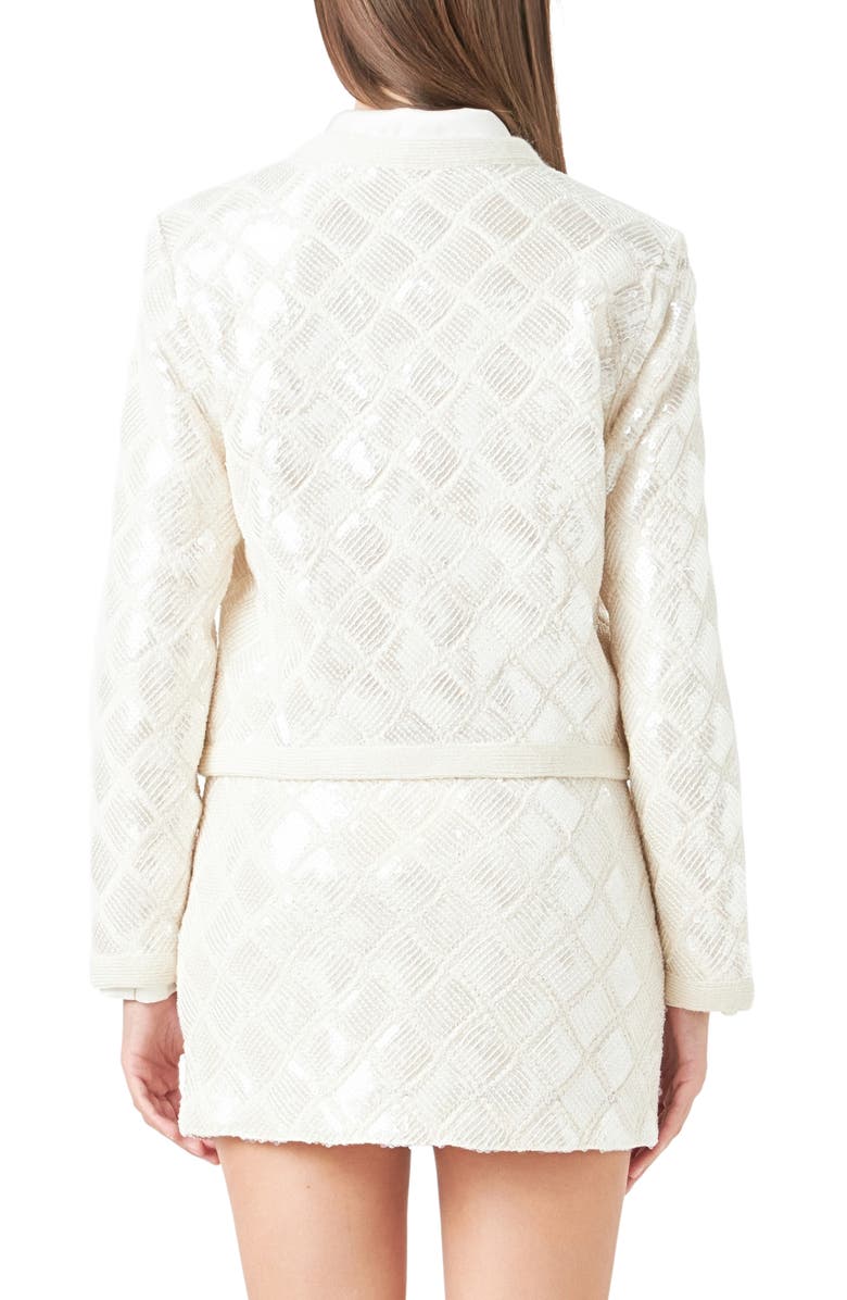 Endless Rose Sequin Patchwork Knit Jacket, Alternate, color, 
