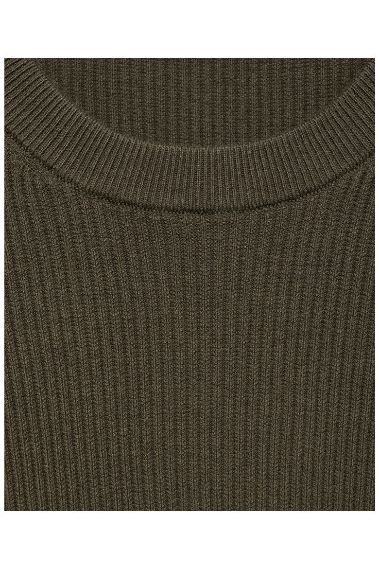 Rib Crewneck Sweater, Alternate, color, KHAKI GREEN