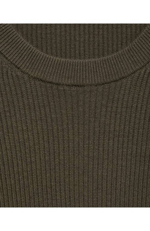 Mango Rib Crewneck Sweater In Green