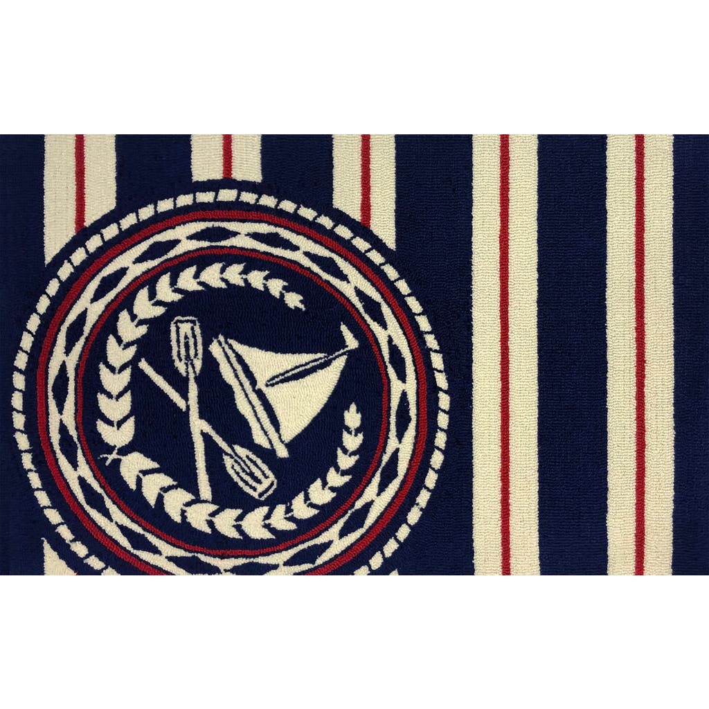 R16 Home Nautical Boat Oars Doormat In Blue Red White