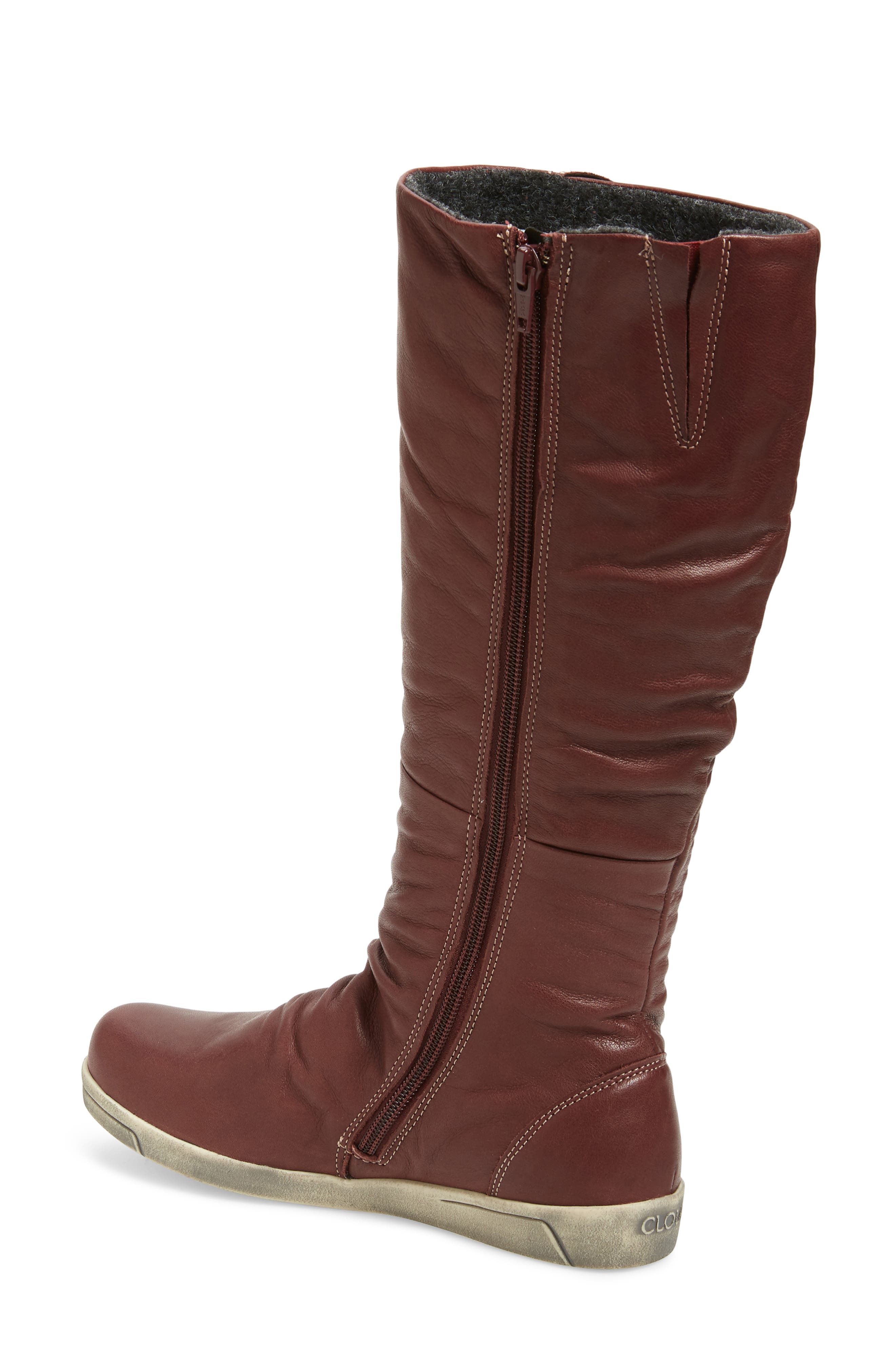 Avior Knee High Boot, Alternate, color, BORDEAUX LEATHER