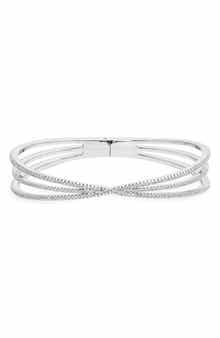 Nordstrom Criss Cross Cubic Zirconia Hinged Bangle