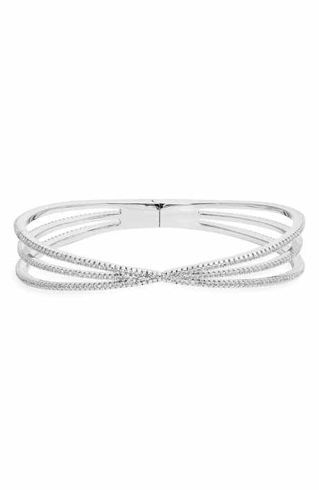 Nordstrom Criss Cross Cubic Zirconia Hinged Bangle