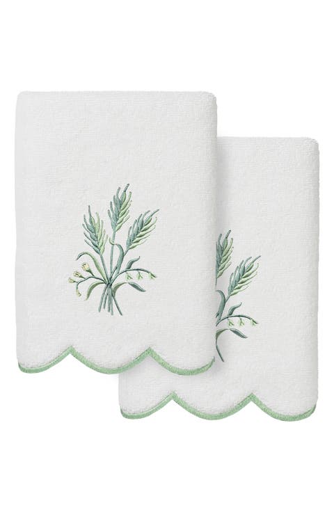 Whitney Scallop Set of 2 Turkish Cotton Hand Towels