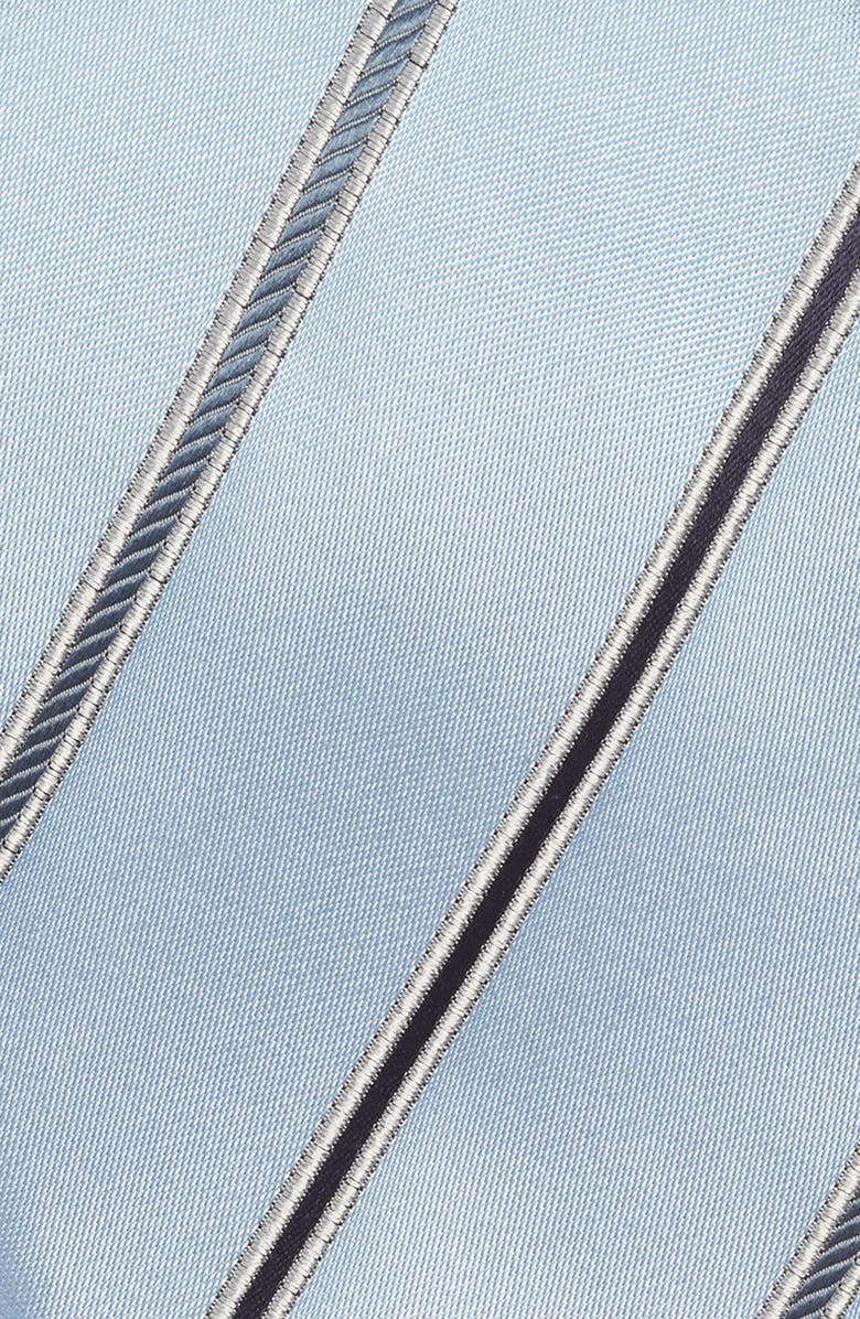 Canali Stripe Silk Tie, Alternate, color, Light Blue