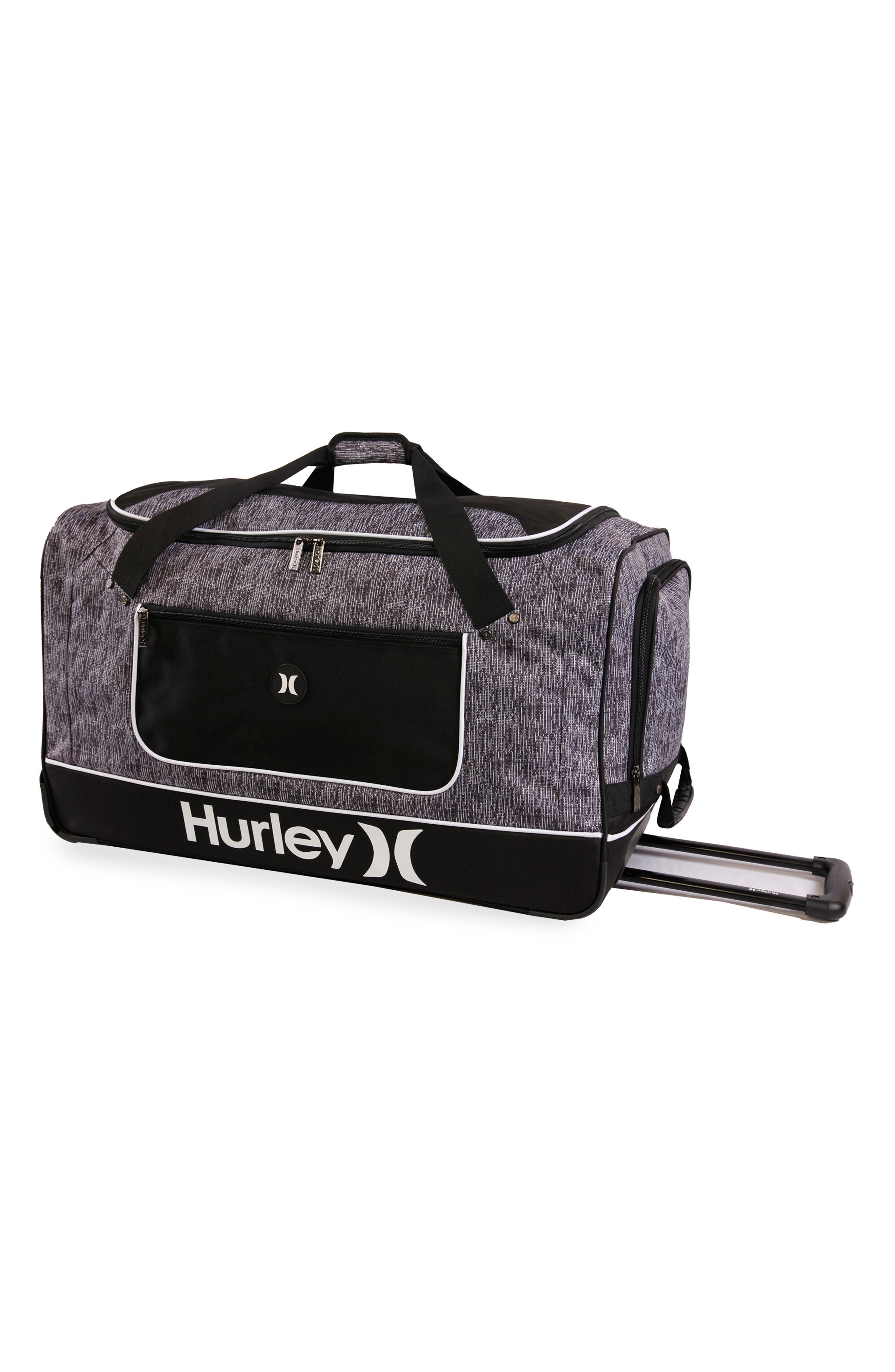 Hurley Kahuna 30" Roller Duffle Bag, Alternate, color, Grey Tweed