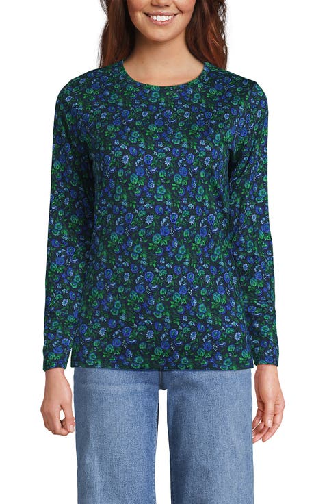 Relaxed Supima Cotton Long Sleeve Crew Neck T-Shirt