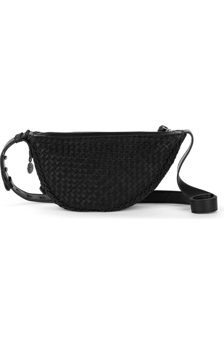 The Sak Tess Sling Leather Bag, Alternate, color, Woven Black