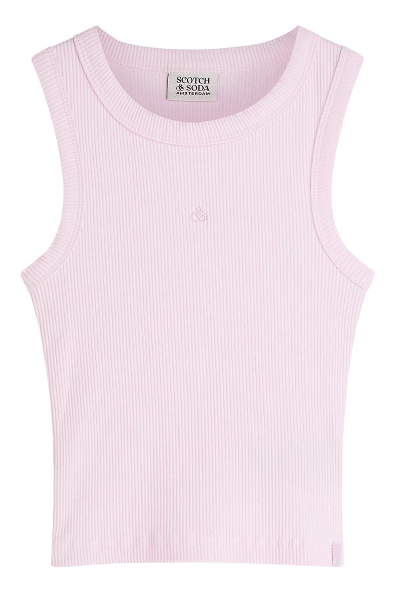 Kids' Slim Cotton Rib Tank, Main, color, LILAC SNOW