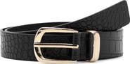 MANGO Croc Embossed Faux Leather Belt